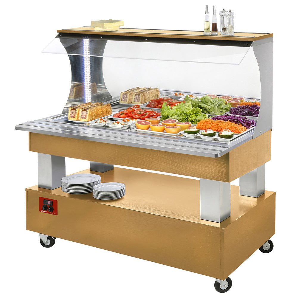 Buffet - Vægplaceret køl, 4x GN1/1-150 (Lys eg)