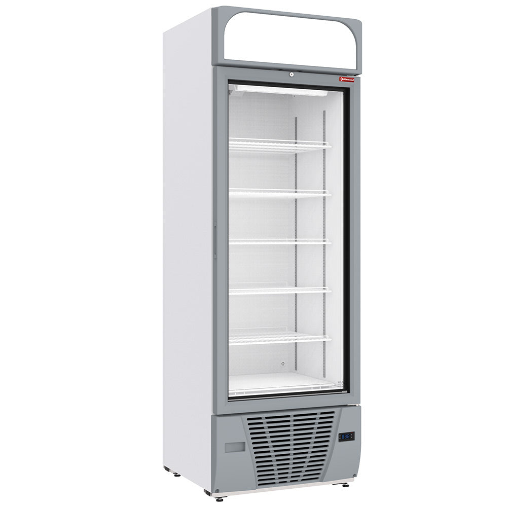 Displayfryseskab 496 liter - 6 faste niveauer med lysboks - HVID