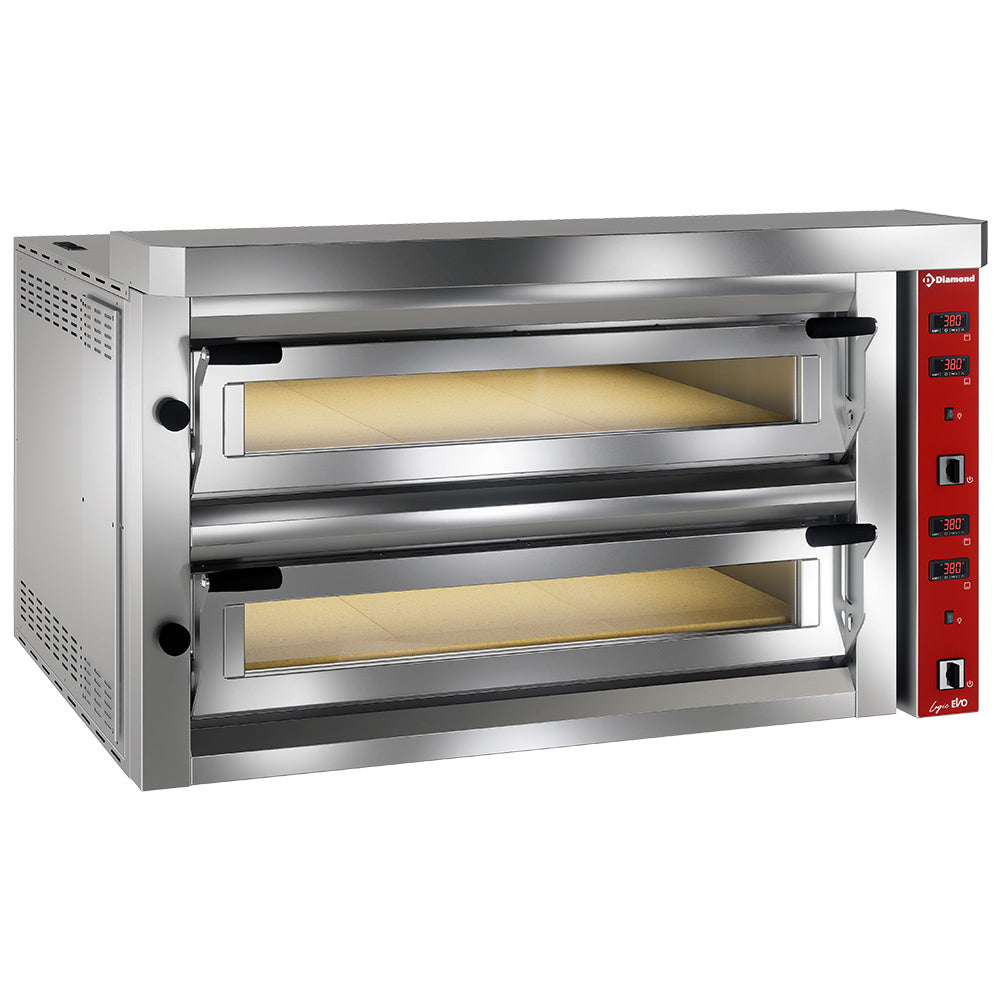 Elektrisk pizzaovn, 2x6 pizzaer 350mm - FULDT ildfast sten