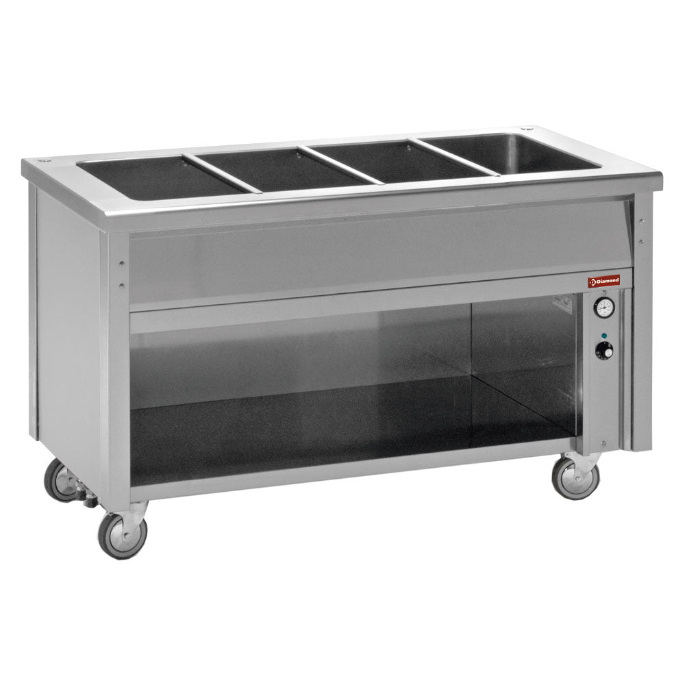 Bain-marie-element på åbent skab 6 GN 1/1