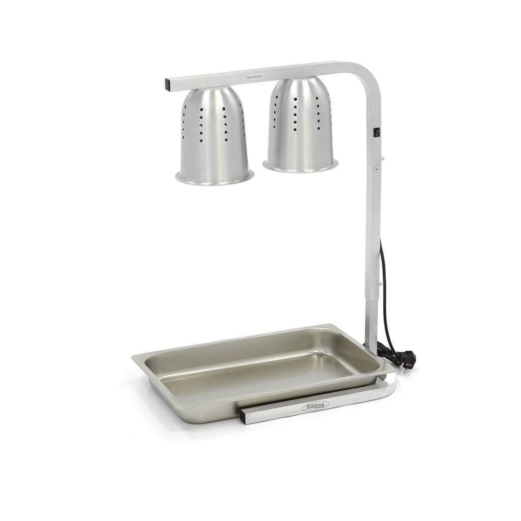 Varmelampe - 2 Lamper - inkl 2 Lamper og 1 x 1/1 GN Beholder