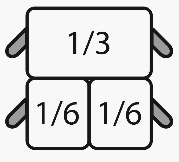 SARO E7/CPCEXF Pastakurvsæt: 2 x 1/6 GN + 1 x 1/3 GN