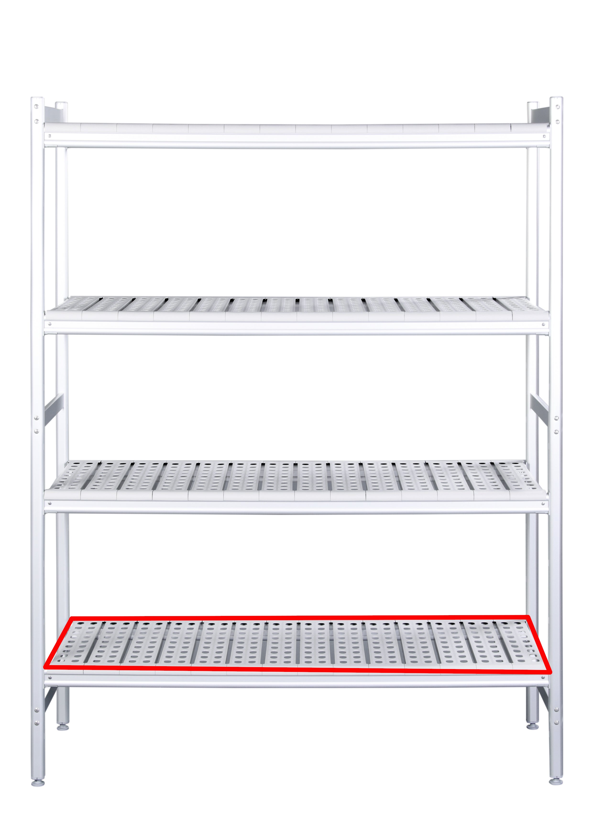 SARO Aluminiumshylde med plastgitre 373x974mm