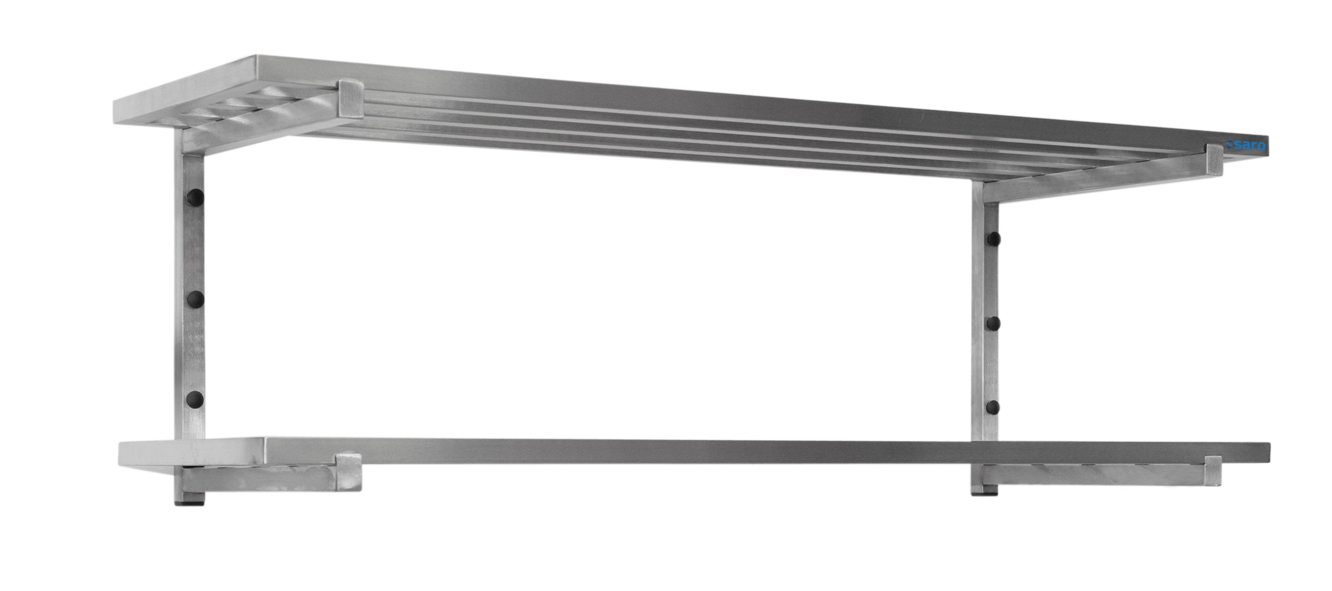 SARO Væghylder med stivere, 2 hylder, 1200 mm