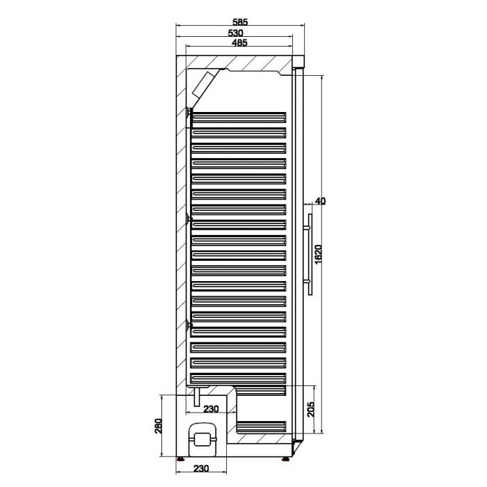Displaykøleskab - 350 liter