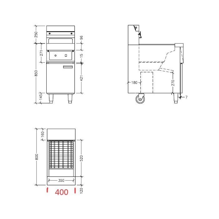 Friture - Elektrisk - 1 X 12,5 liter - Med underbord