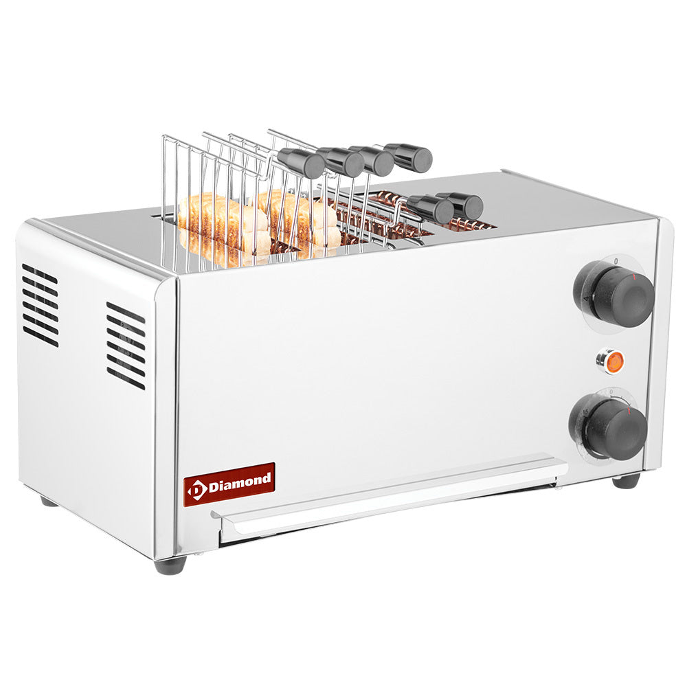Elektrisk brødrister (croque-monsieur), 4 tænger - Rustfrit stål.