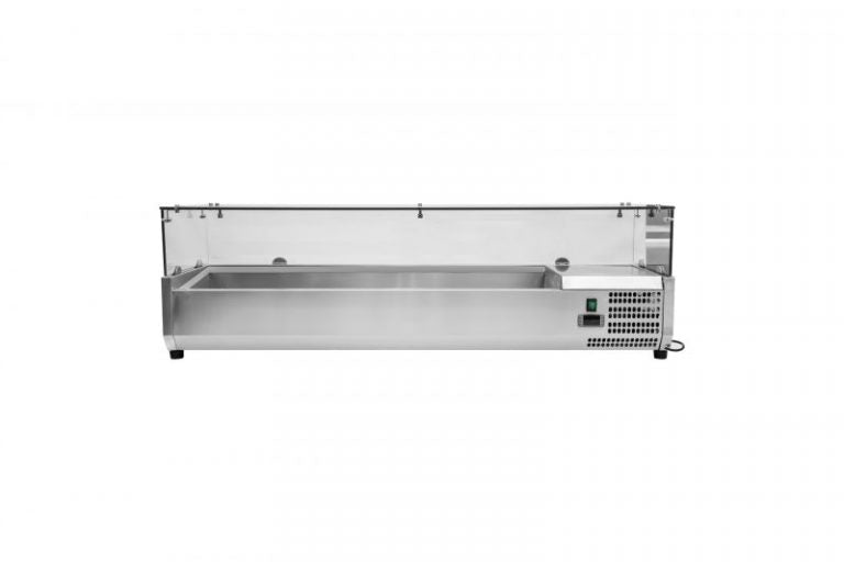 Køleopsats - med glasdisk - 200,5 cm - 9 x 1/3 GN beholdere