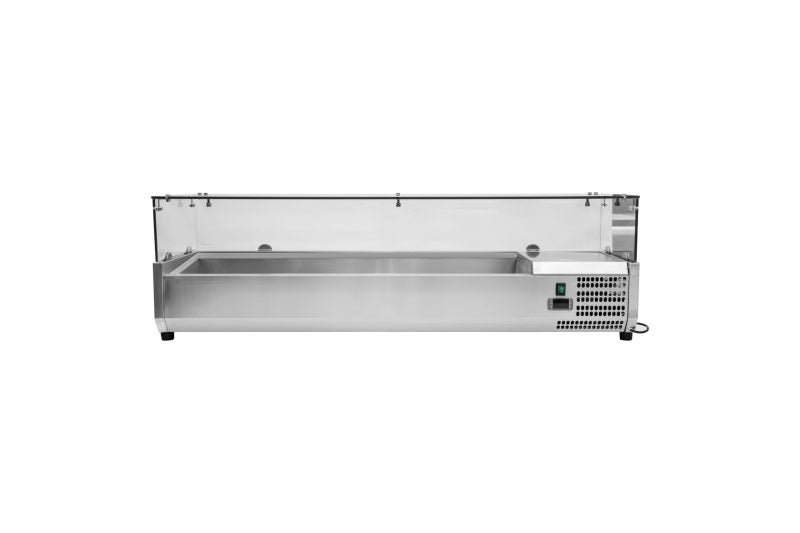 Køleopsats - med glasdisk - 120,5 cm - 4 x 1/3 GN beholdere
