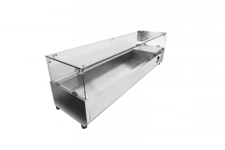 Køleopsats - med glasdisk - 180,5 cm - 8 x 1/4 GN beholdere