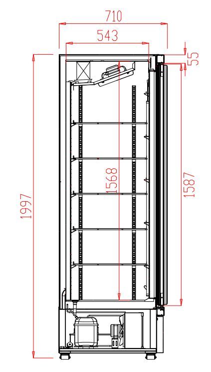 Industrifryseskab - Displayfryser - 600 liter