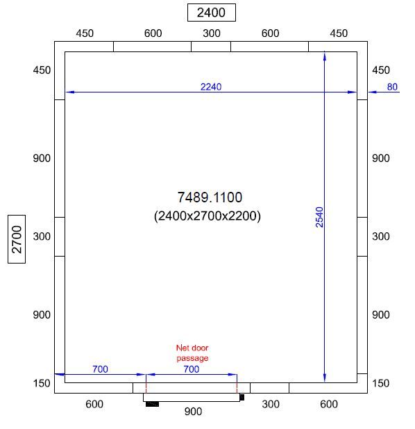 Kølerum / Fryserum - ProLine - 240 x 270 cm - 80 mm isolering