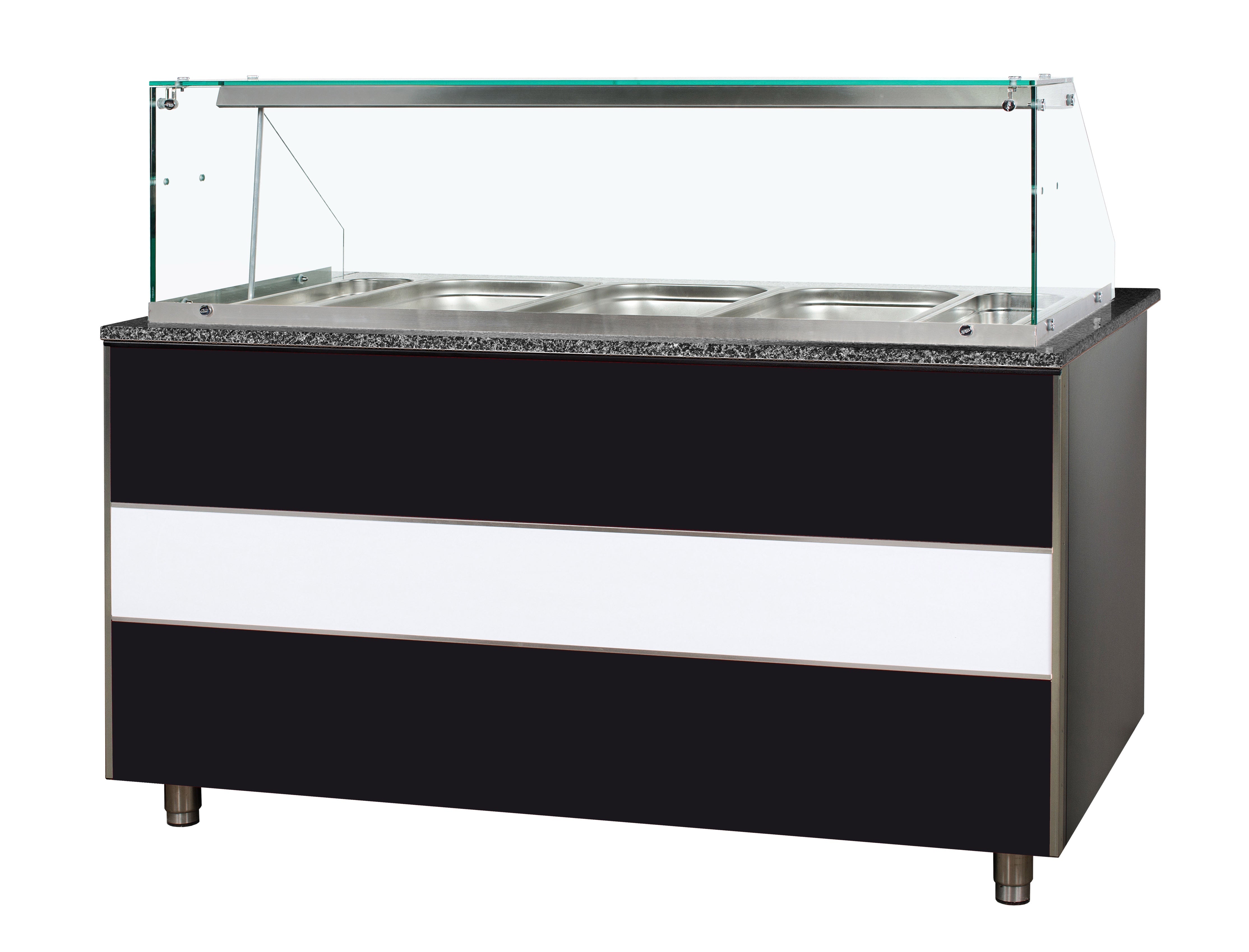 Salatbar / betjeningsdisk - 150 cm - 4 x GN 1/1