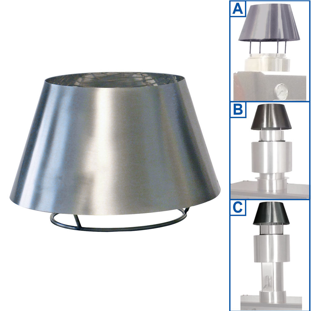 Skorstenskuppel i rustfrit stål (CBQ-060 & CBQ-075)
