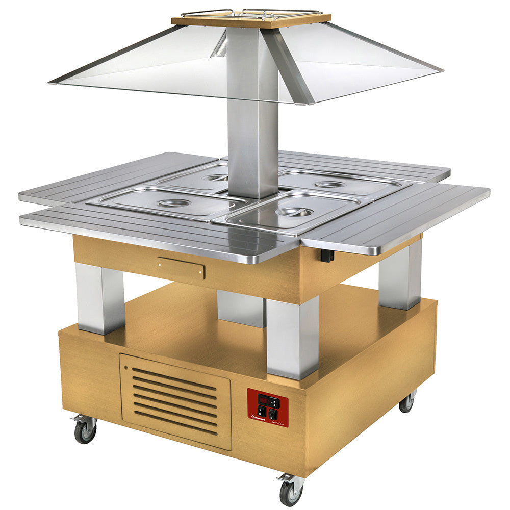 Ø-vandbrød varm buffet 4x GN1/1-150 (lyst træ)