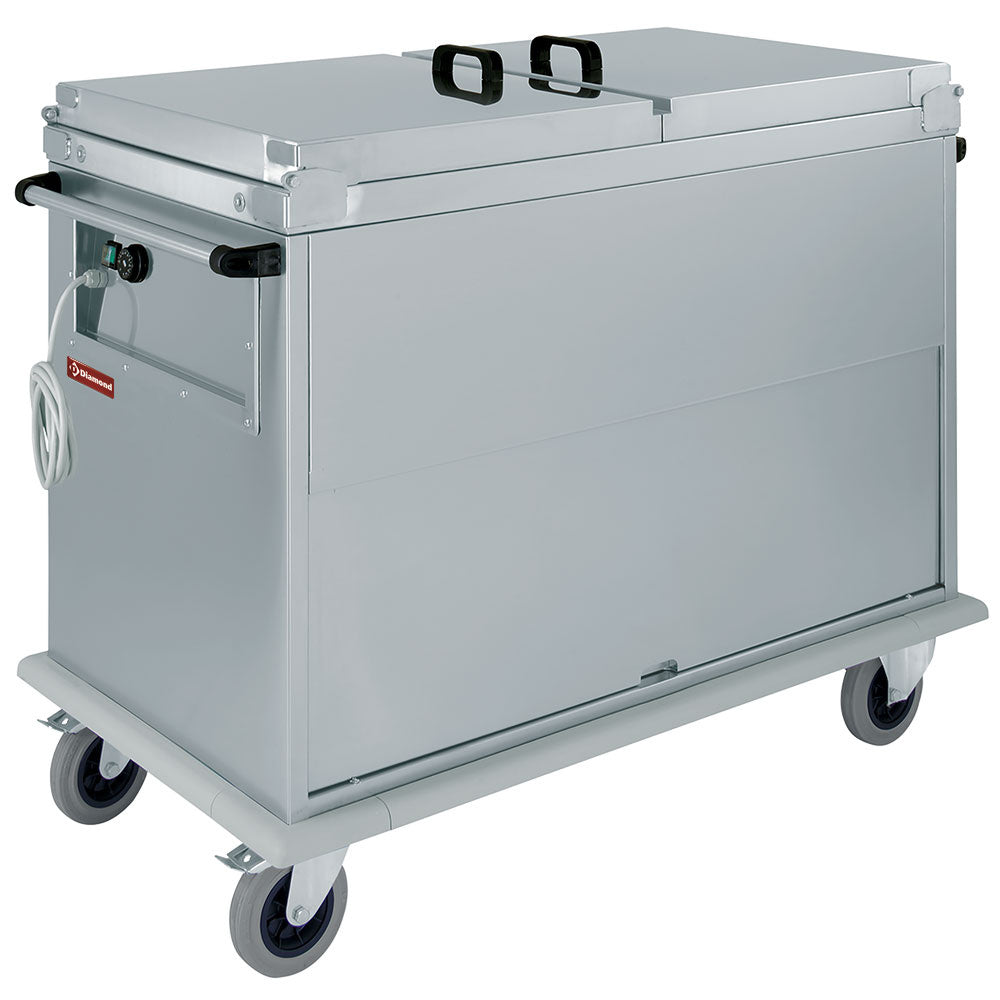 Bain-Marie 2x GN 1/1, 1 T°, med låg, skab med vippedør