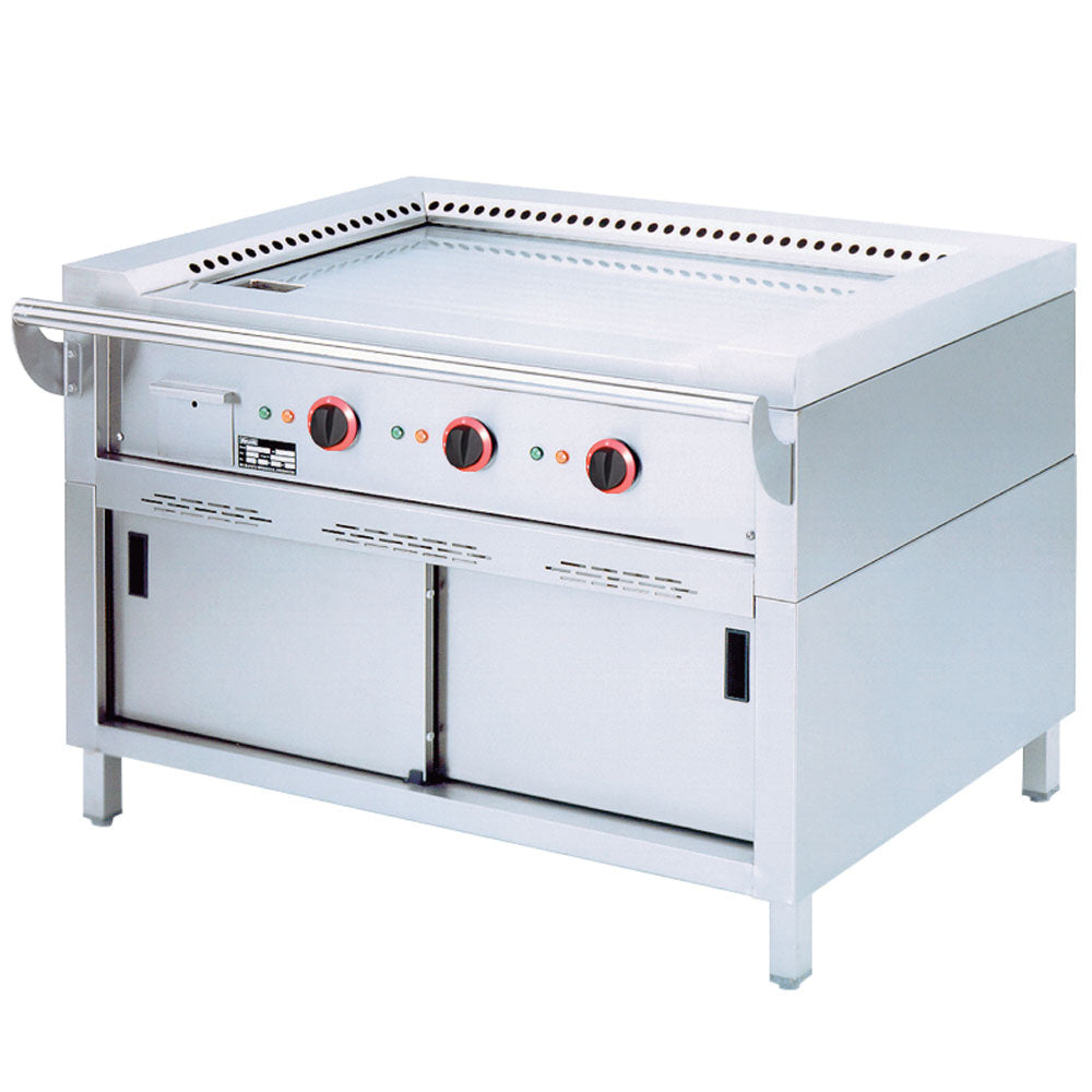 Stegeplade, Elektrisk "Teppanyaki"-plade, 3 områder (3x 4,7 kW), på skab