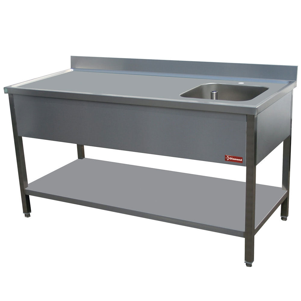 Stålbord 1 vask højre 400X400XH275