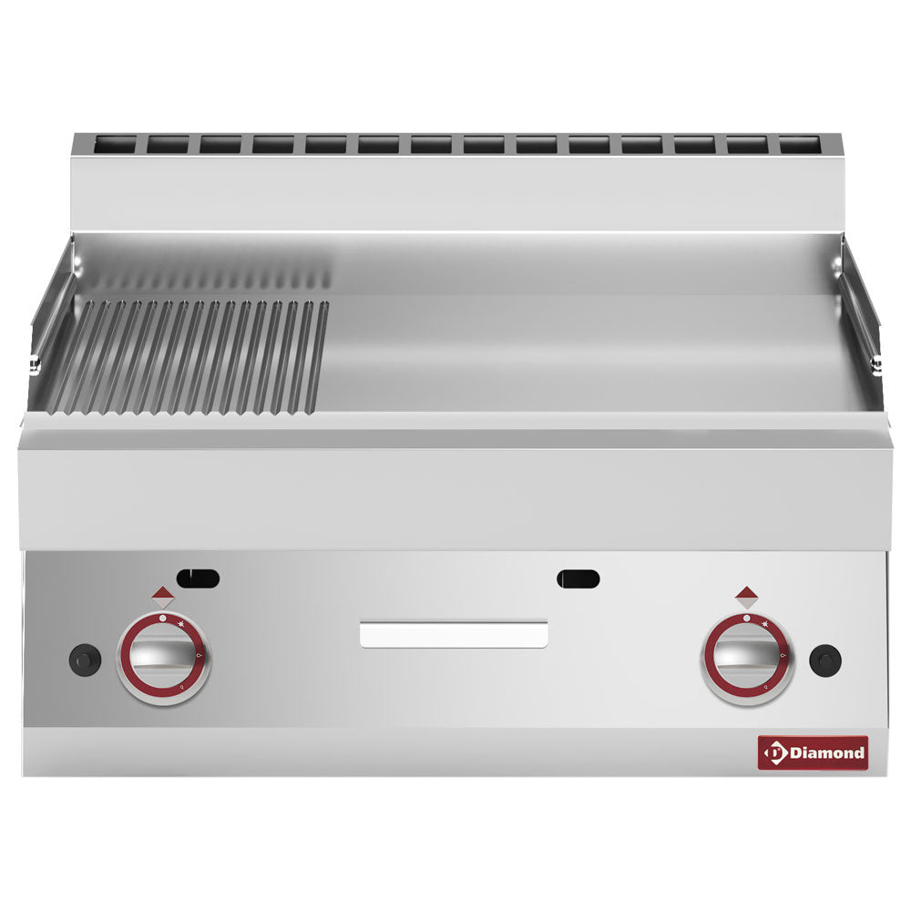 Stegeplade - gas - 2/3 flad og 1/3 ribbet -Top-