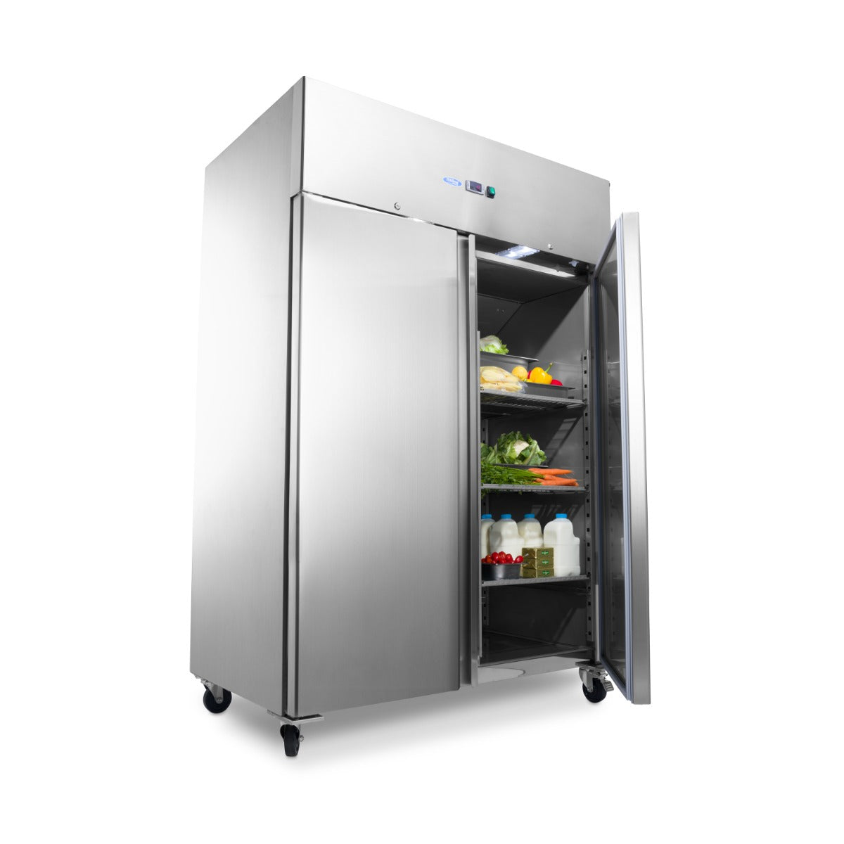 Fryser - 1200L - 6 justerbare hylder (2/1 GN) - på hjul - inkl hylder