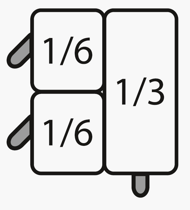 SARO E7/CPCEXB Pastakurvsæt: 2 x 1/6 GN + 1 x 1/3 GN