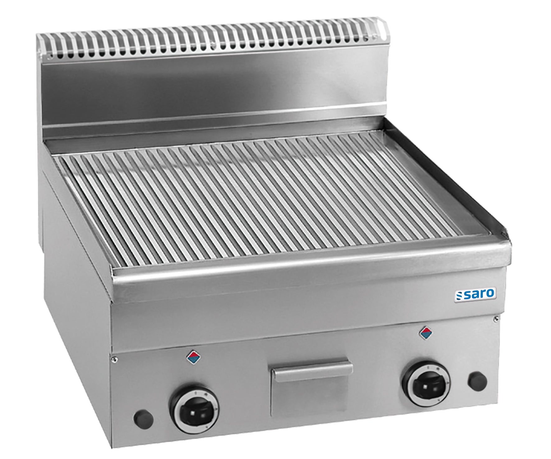 SARO Gasgrillplade Ribbet Bordplade 600x600 model GFT66R