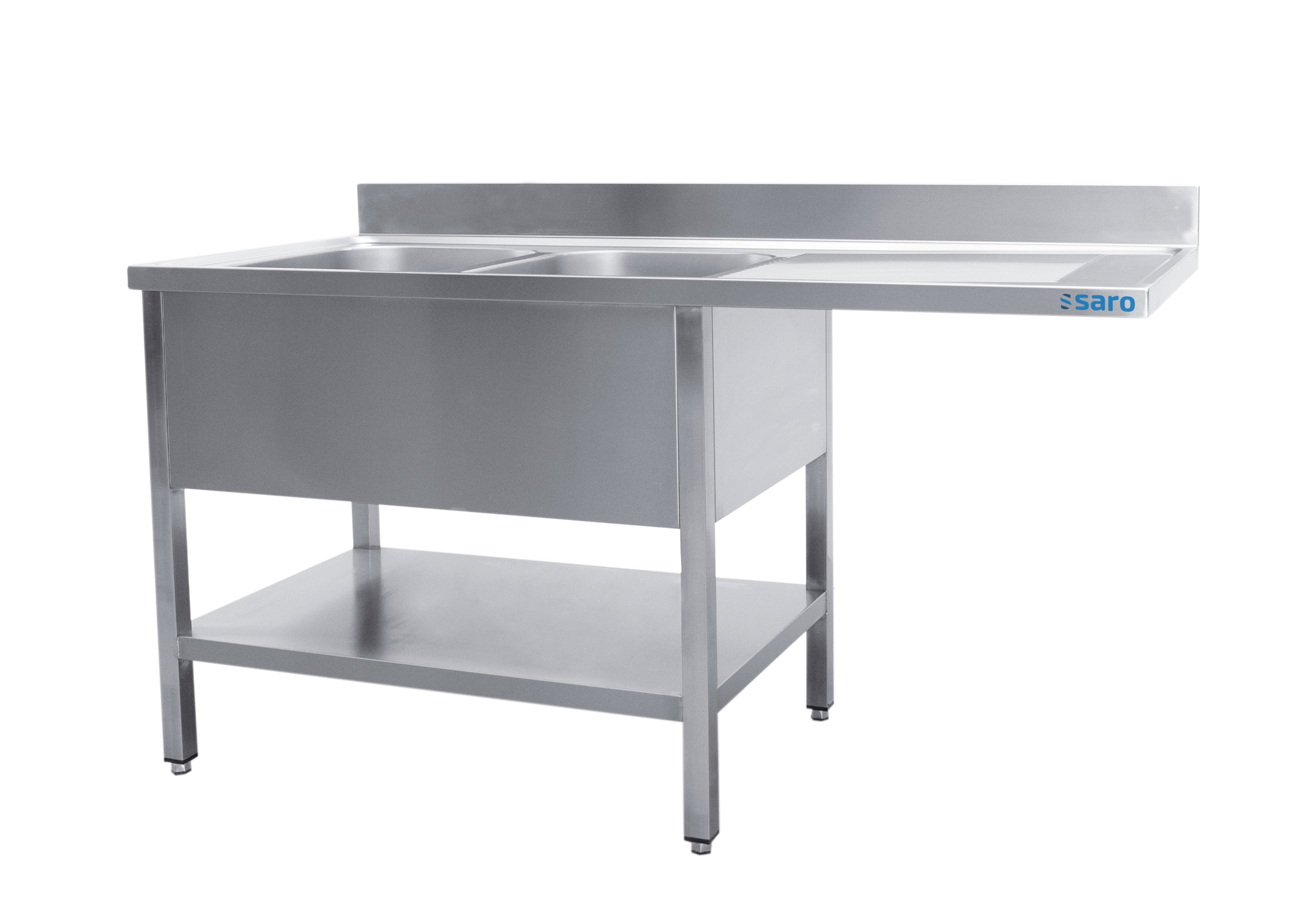 SARO Vaskstation med 2 håndvaske, venstre - 700 mm dybde, 1600 mm