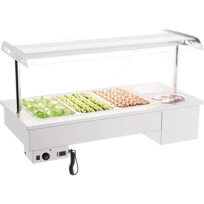 INDBYGGET BAIN-MARIE MED SKÅLE 3/1