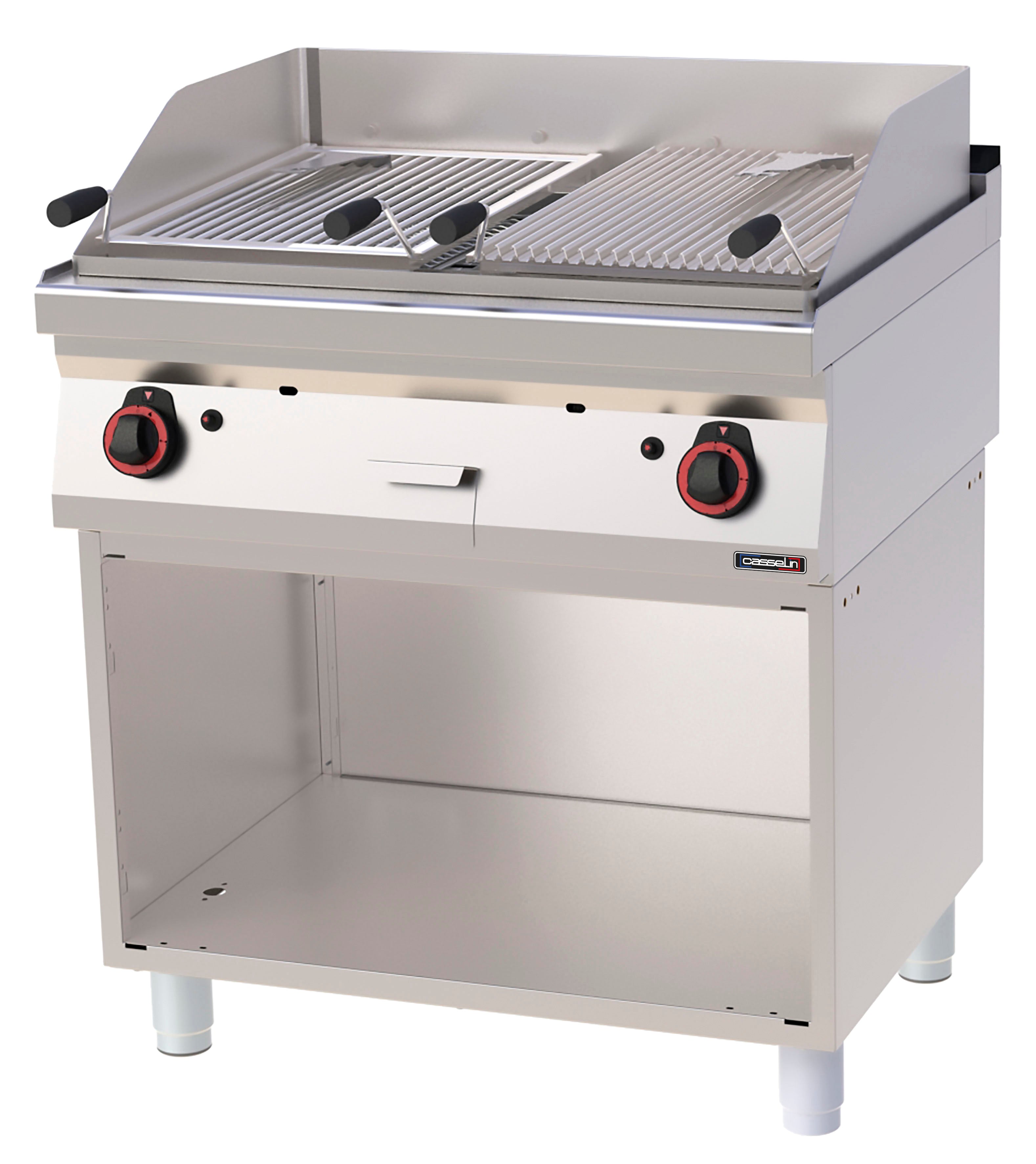 Lavasten grill dobbelt med åbent skab 80
