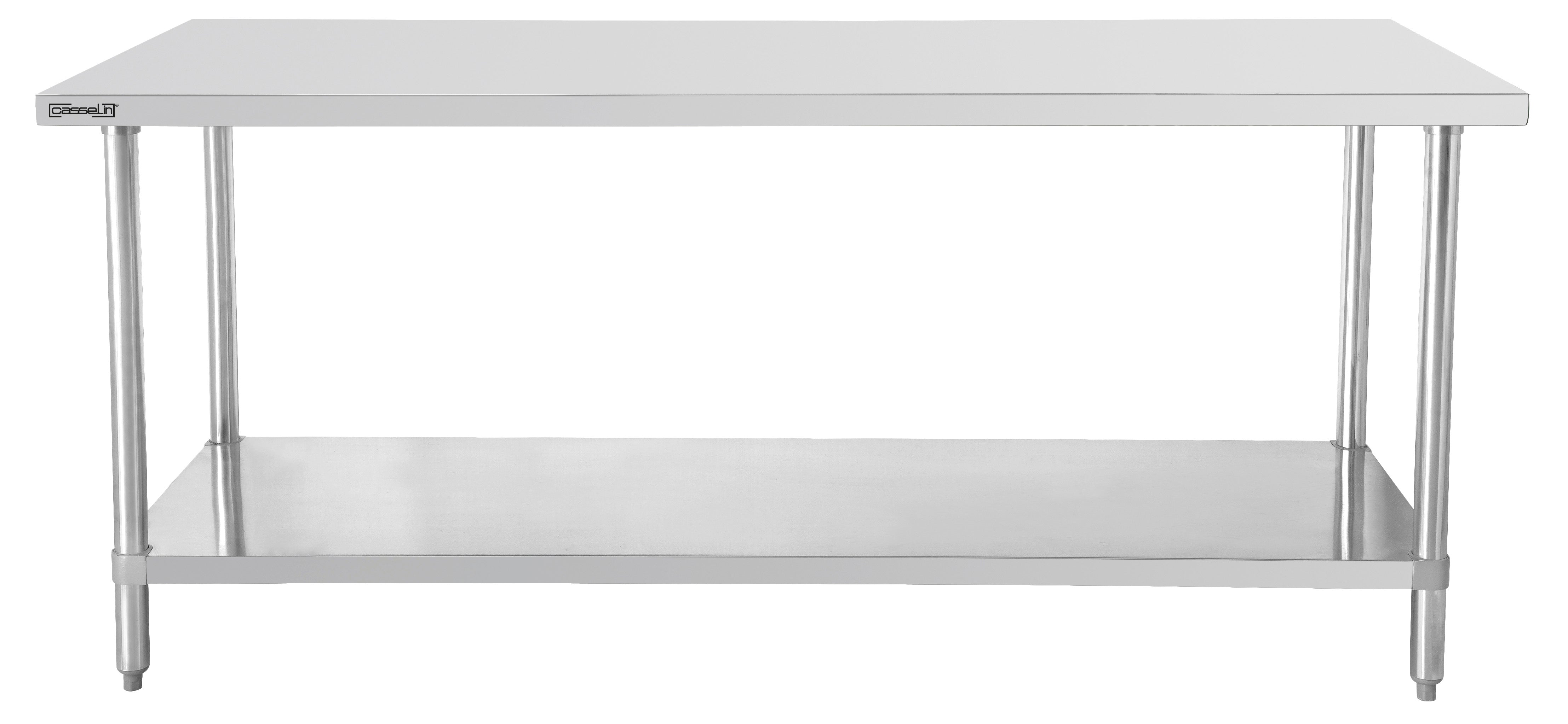 Arbejdsbord rustfrit stål 700 med hylde 1000 mm