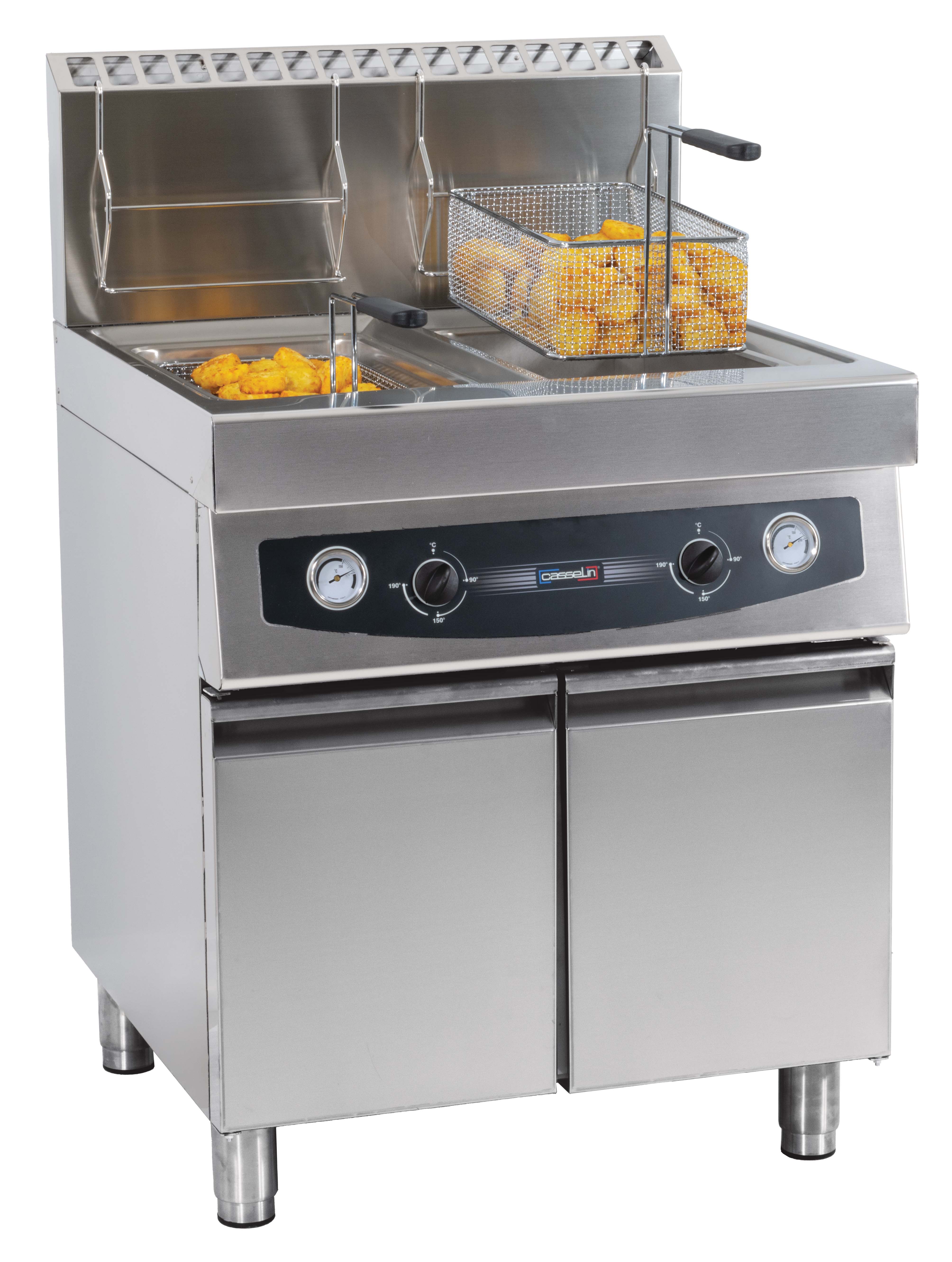Gasfriture med skab 2 x 17 liter