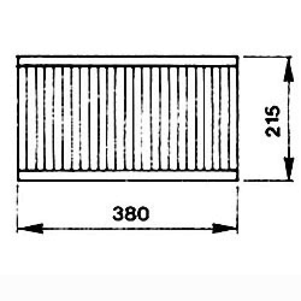1/2 grill, mål 380x215 mm