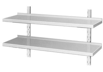 Stålhylde - 140 cm - 2 hylder - 30 cm dyb