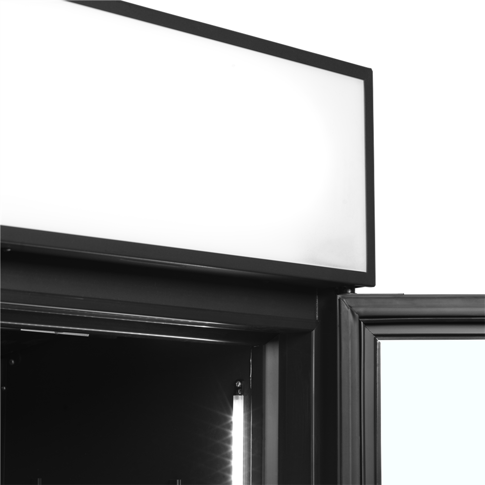 Sort 2-dørs displaykøler med lystop - 1082 liter - FSC1200H BLACK