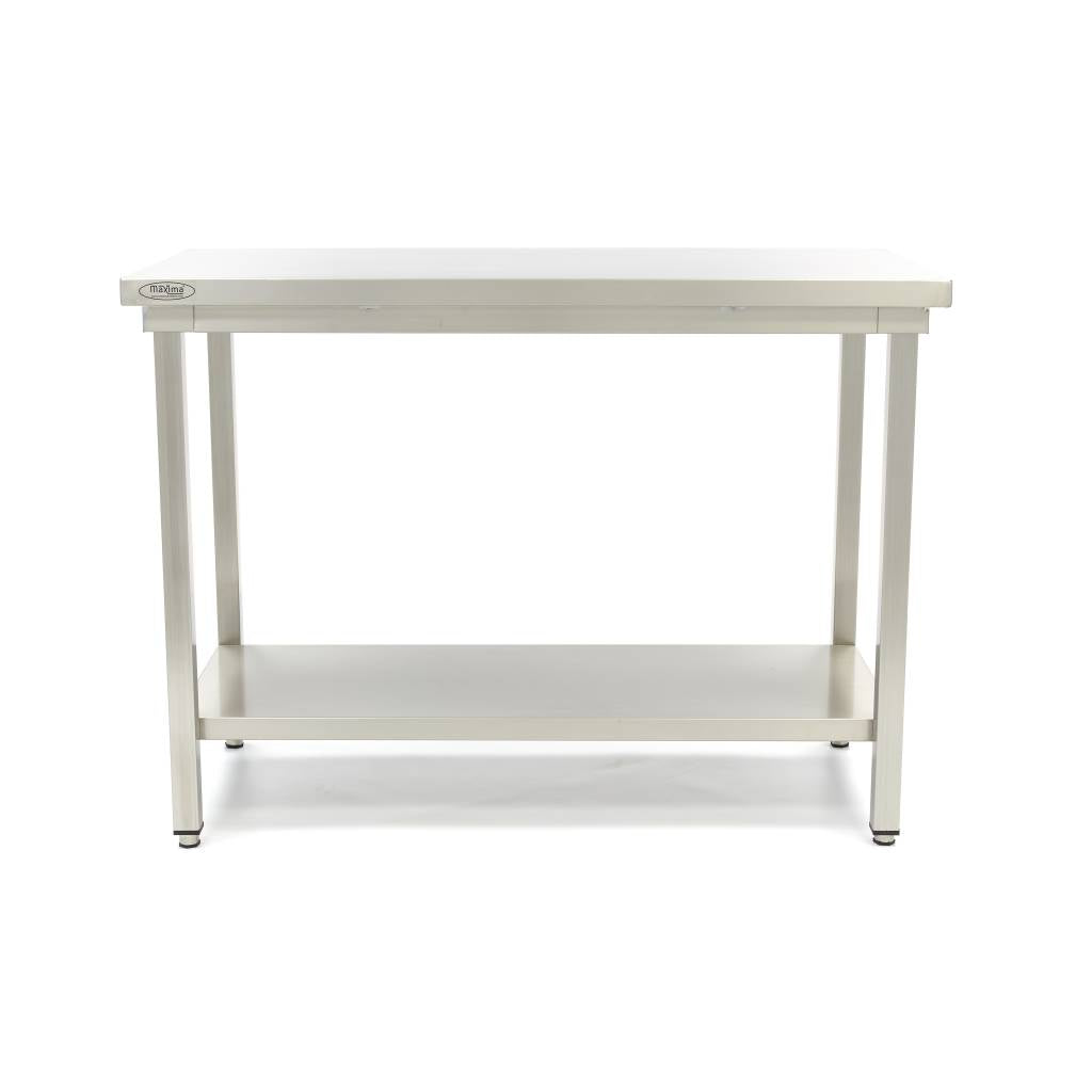 Bord i rustfrit stål - 160 x 60 cm - Justerbar højde - med opbevaringshylde