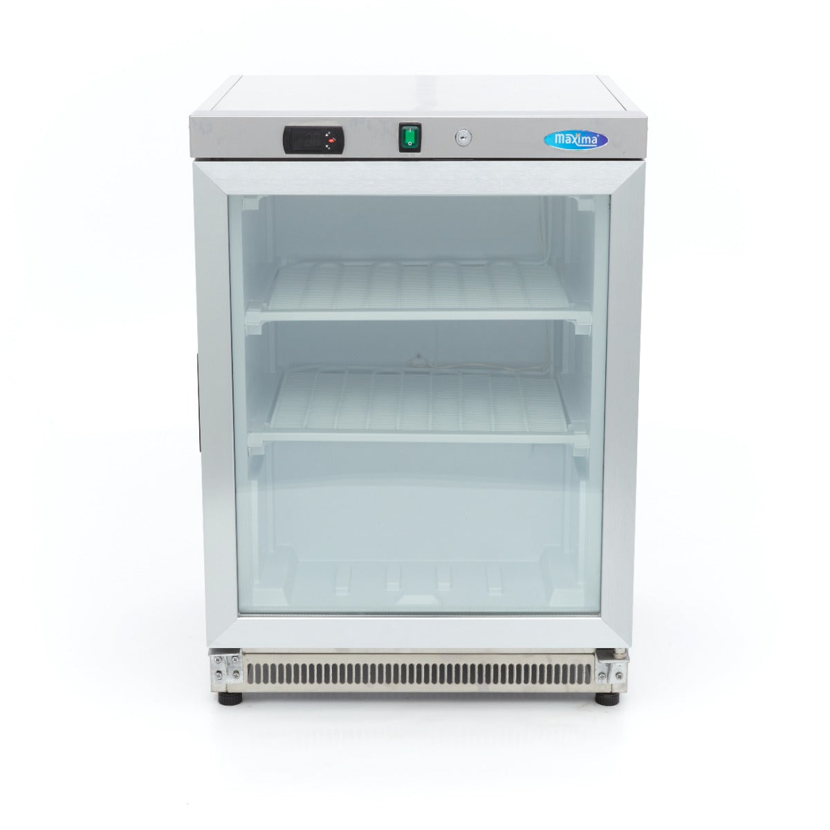 Fryser - 200L - Rustfrit stål - med glasdør