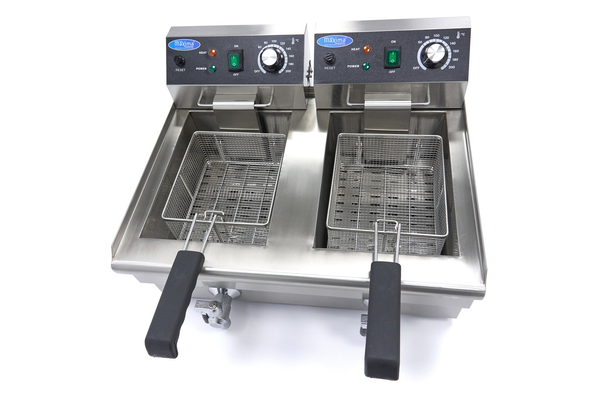 Friture - 2 x 10 Liter - 2 kurve - med aftapningshane