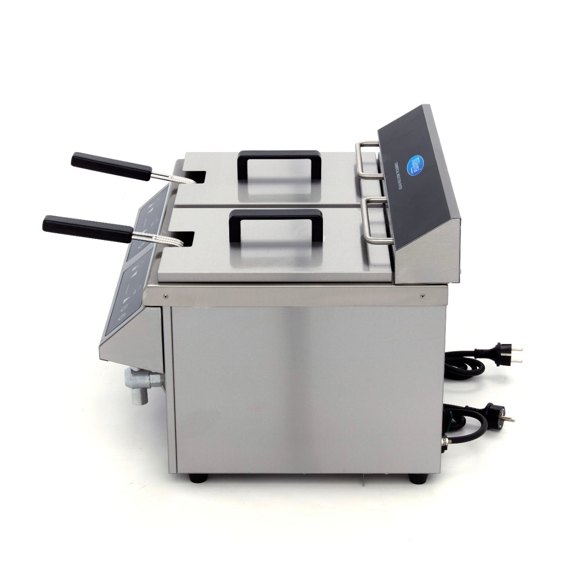 Friture - 2 x 8L - 2 kurve - med aftapningshane - Induktion