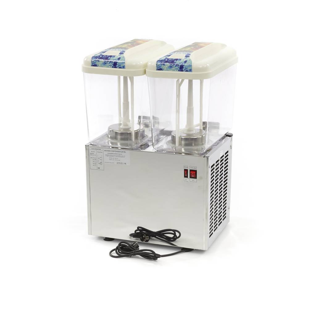 Drikkevaredispenser - 2 x 18L - Elektrisk - inkl omrøringsmekanisme (Sommertilbud)