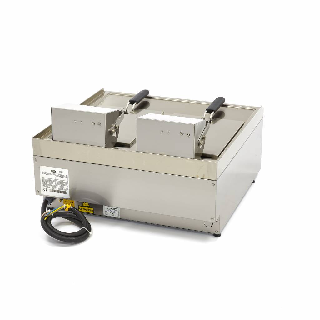 Friture  - 2 x 10L - 2 kurve - med aftapningshane - 400V
