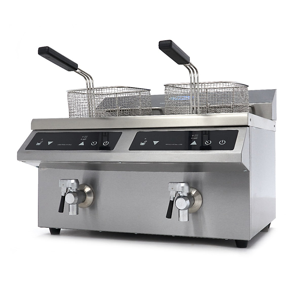 Friture - 2 x 8L - 2 kurve - med aftapningshane - Induktion