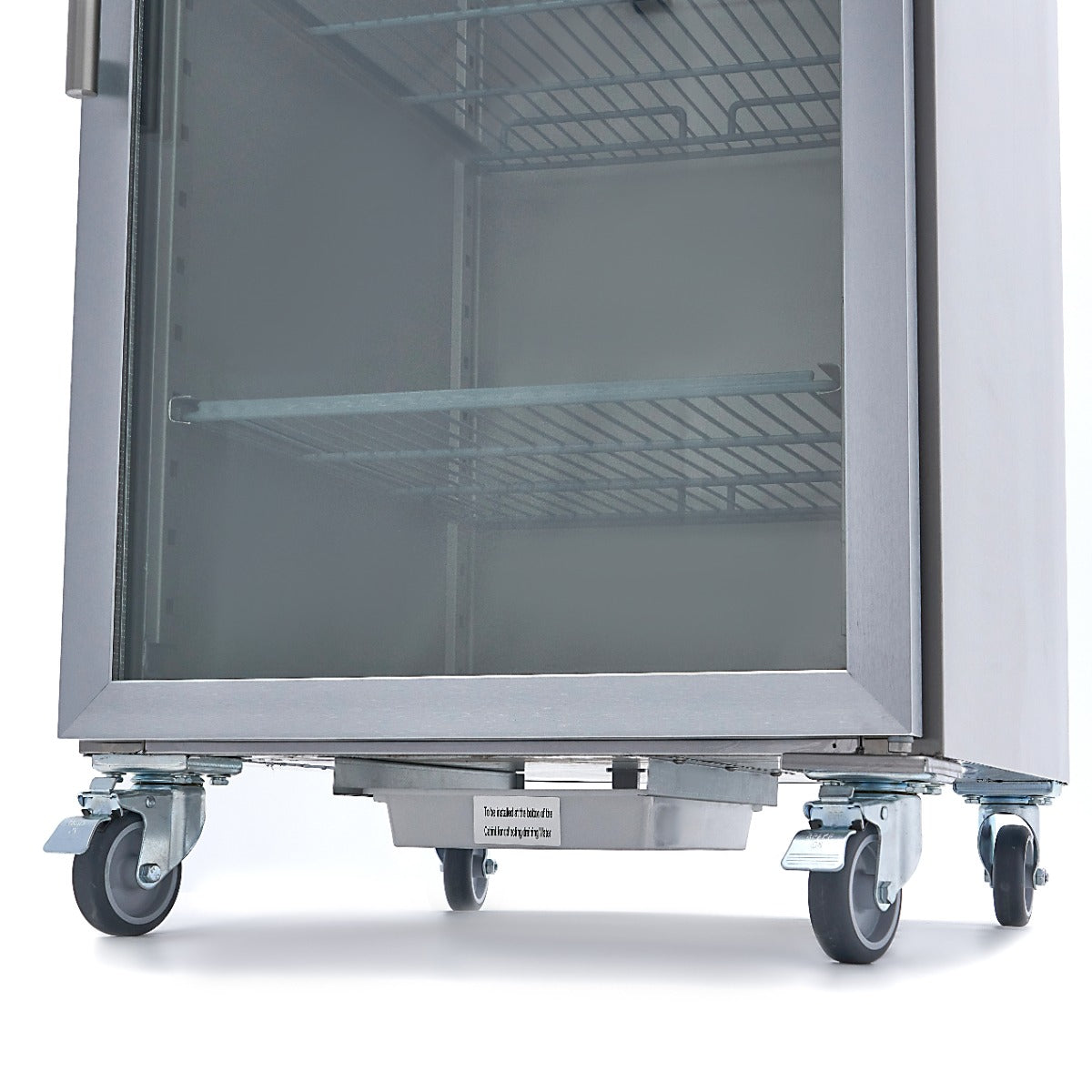 Fryser - 600L - 3 justerbare hylder (2/1GN) - Rustfrit stål - med glasdør