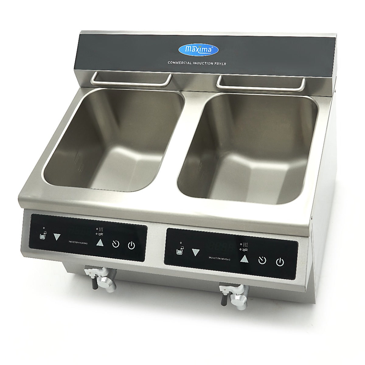 Friture - 2 x 8L - 2 kurve - med aftapningshane - Induktion