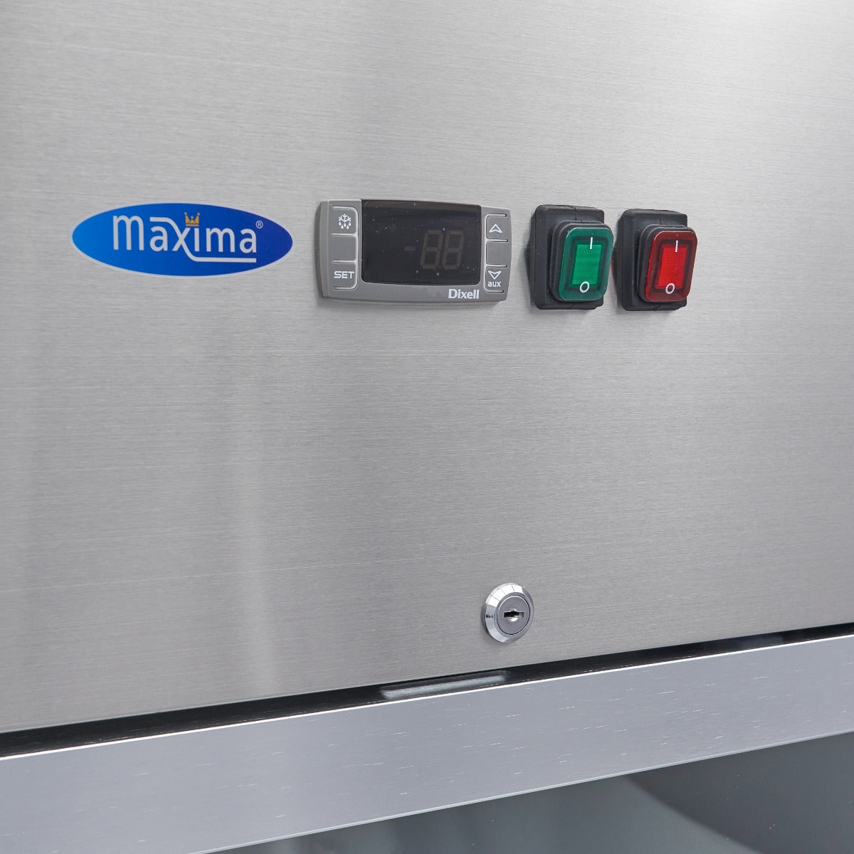 Fryser - 700L - 3 justerbare hylder (2/1 GN) - Rustfrit stål - med glasdør