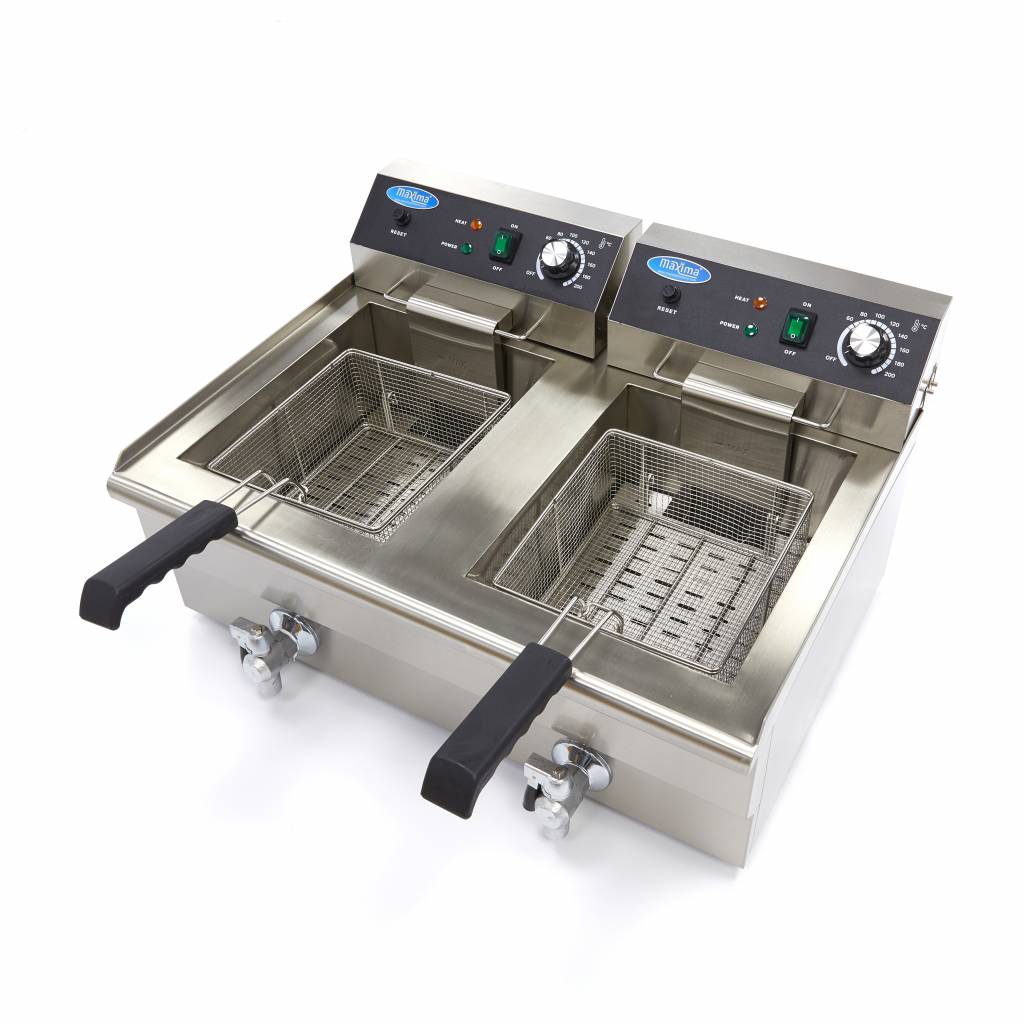 Friture - 2 x 16L - 2 kurve - med aftapningshane (Sommertilbud)