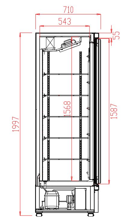 Køleskab 1000 liter - Side by Side - 2 låger